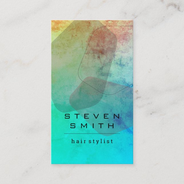 Artistic Shapes & Watercolor Appointment Card (Front)