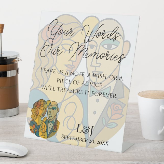 Artistic Silhouette Destination Wedding Book Sign (In SItu)