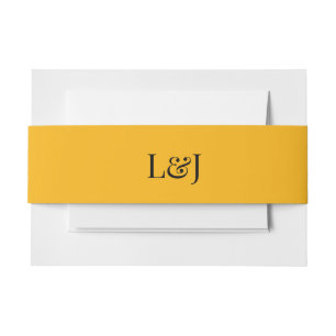 Artistic Silhouette Destination Wedding Modern Art Invitation Belly Band