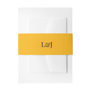 Artistic Silhouette Destination Wedding Modern Art Invitation Belly Band