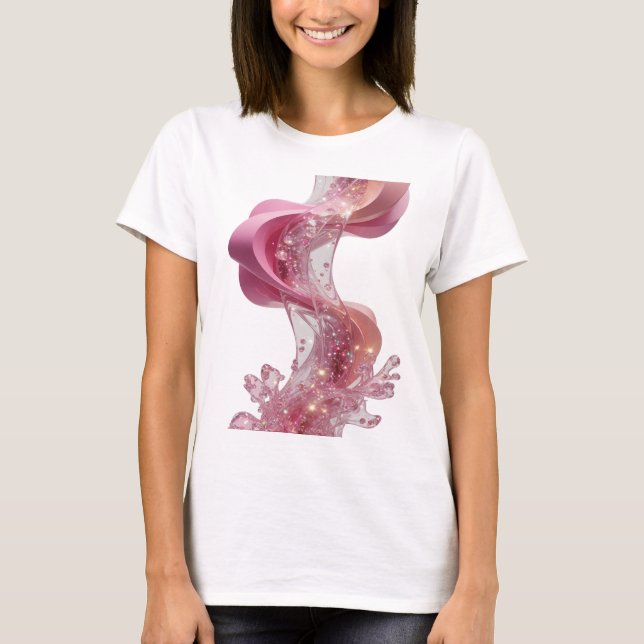 Artistic Silver ABSTRACT ART Design T-Shirt (Front)