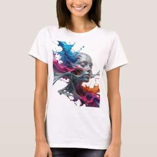 Artistic Silver ABSTRACT ART Fashion Print T-Shirt