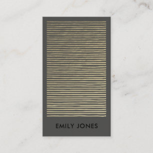 ARTISTIC SILVER FAUX SKETCH STRIPED LINE PATTERN BUSINESS CARD