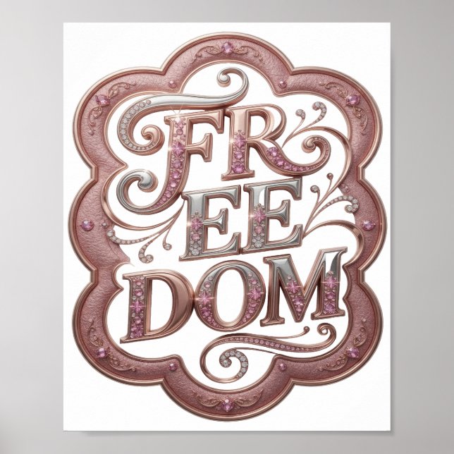 Artistic Silver FREEDOM Artistic Motif Poster (Front)