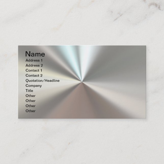 Artistic silver metal business card (Front)