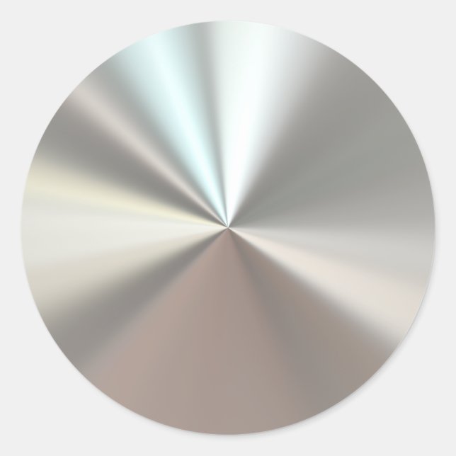 Artistic silver metal classic round sticker (Front)