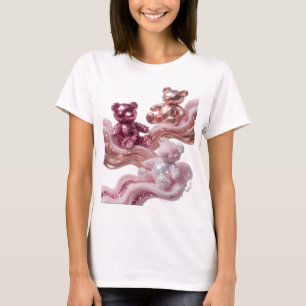 Artistic Silver ROSE GOLD TEDDY BEARS Quote Design T-Shirt