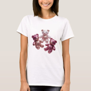 Artistic Silver THREE GLITTERY TEDDIES 3D Text Art T-Shirt