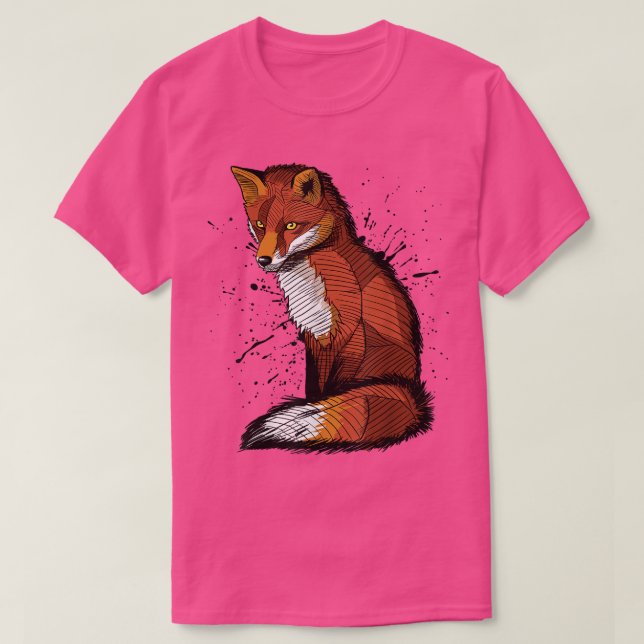 Artistic Sketch Of A Fo, Ink Splatter 269  T-Shirt (Design Front)