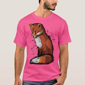 Artistic Sketch Of A Fo, Ink Splatter 269 T-Shirt