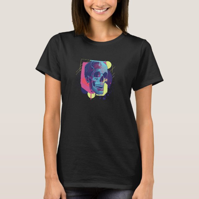 Artistic Skull Design Invisible Disability T-Shirt (Front)