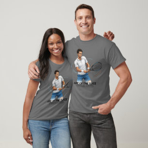 Artistic Slice Tennis Strategic Player Design T-Shirt