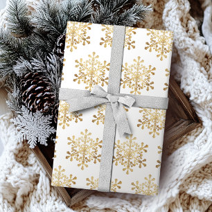 Artistic snowflake faux gold Christmas Wrapping Paper