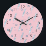 Artistic Snychro Swimming Team Swimmers Pink   Large Clock<br><div class="desc">Featuring cool modern illustration of synchronised women artistic swimmers. Artistic swimmers gift design in a pastel colours. Cool swim team gift. synchronised swimming team gifts, synchronised swimming team coach gift. Artistic swimmers girl team gifts ideas. Artistic swimming home decor, stationery and more, please see more in a collection. Skandi artistic...</div>