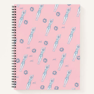 Artistic Snychro Swimming Team Swimmers Pink  Notebook