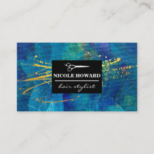Artistic Spatter Modern Hair Stylist Business Card