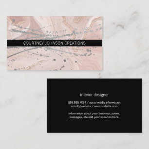 Artistic Spatter Pink Marble Business Card