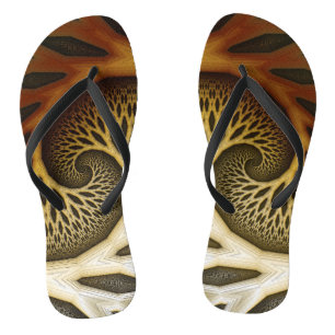 Artistic Spiral modern fractal art pattern Jandals
