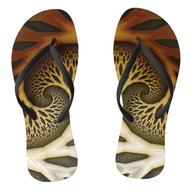 Artistic Spiral modern fractal art pattern Jandals (Footbed)