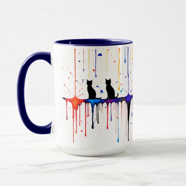 Artistic Splatter Cat Mug (Left)