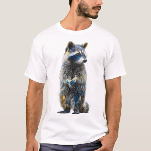 Artistic Splatter Paint Racoon Men T-Shirt