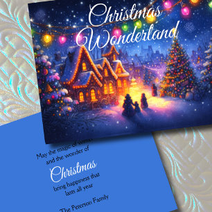 Artistic Storybook Christmas Wonderland Holiday Card