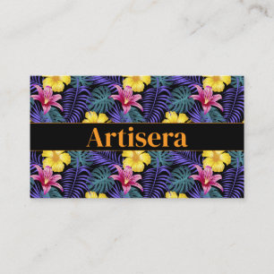 Artistic Stylised Floral Pattern Business Card