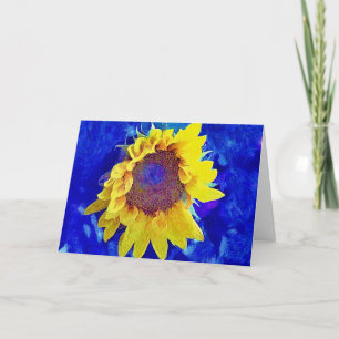 Artistic Sunflower Vivid Colours Art Note Card