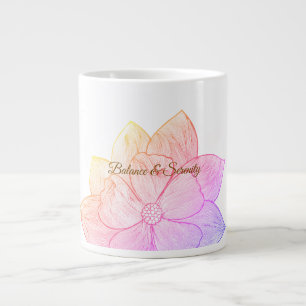 Artistic Sunset Floral "Balance & Serenity" Large Coffee Mug