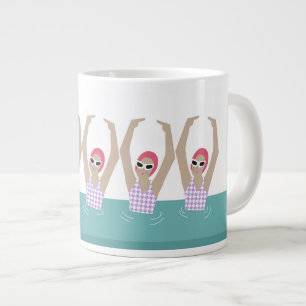 Artistic Swimmers   Artistic Swimming Illustration Large Coffee Mug