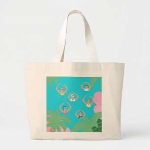 Artistic Swimmers   Artistic Swimming Illustration Large Tote Bag