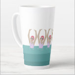 Artistic Swimmers | Artistic Swimming Illustration Latte Mug<br><div class="desc">Featuring cool modern illustration of synchronised women artistic swimmers in a pool. Artistic swimmers gift design in a pastel colours. Five swimming ladies in swimming pool. Cool swim team gift. synchronised swimming team gifts, synchronised swimming team coach gift. Artistic swimmers vintage girl team gifts ideas. Artistic swimming home decor, stationery...</div>