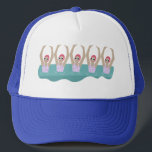 Artistic Swimmers | Artistic Swimming Illustration Trucker Hat<br><div class="desc">Featuring cool modern illustration of synchronised women artistic swimmers in a pool. Artistic swimmers gift design in a pastel colours. Five swimming ladies in swimming pool. Cool swim team gift. synchronised swimming team gifts, synchronised swimming team coach gift. Artistic swimmers vintage girl team gifts ideas. Artistic swimming home decor, stationery...</div>
