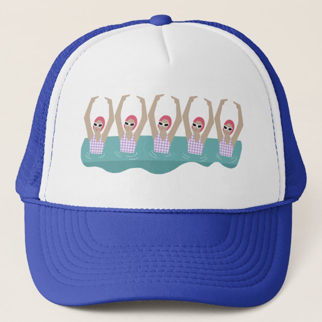 Artistic Swimmers | Artistic Swimming Illustration Trucker Hat (Front)