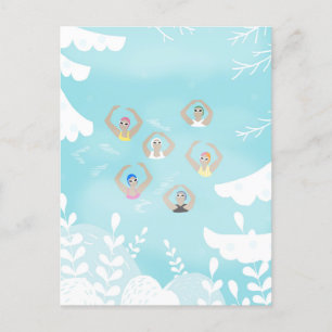 Artistic Swimmers Artistic Swimming Winter Art Postcard