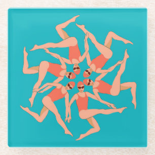Artistic Swimmers Short Glass Coaster