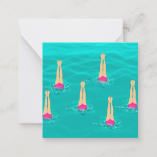 Artistic Swimmers Swimming Under Water Card