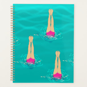 Artistic Swimmers Swimming Under Water   Planner
