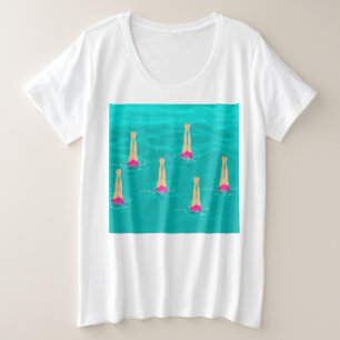 Artistic Swimmers - Swimming Under Water Plus Size T-Shirt