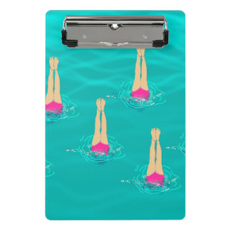 Artistic Swimmers Swimming Under Water Swim Party Mini Clipboard