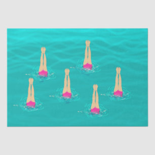 Artistic Swimmers Swimming Under Water Tissue Paper