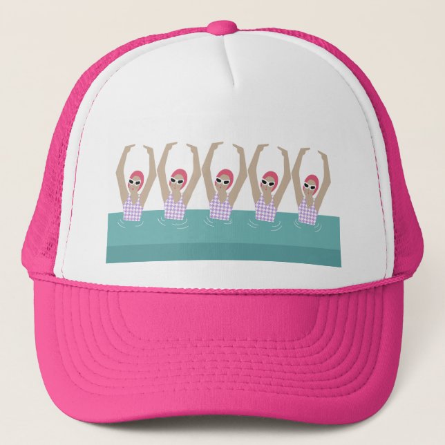 Artistic Swimmers | Synchro Swimming Design Art  Trucker Hat (Front)