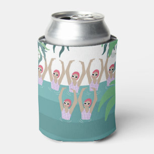 Artistic Swimmers Synchro Swimming Tropical Art Can Cooler