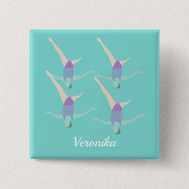 Artistic Swimming 15 Cm Square Badge (Front)