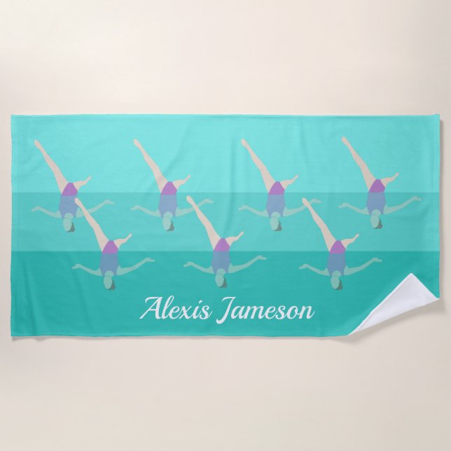 Artistic Swimming Beach Towel (Front)