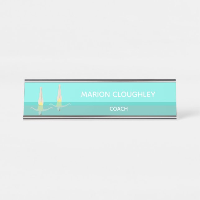 Artistic Swimming Desk Name Plate (Front)