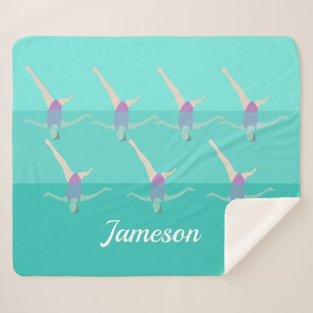 Artistic Swimming Sherpa Blanket (Front (Horizontal))