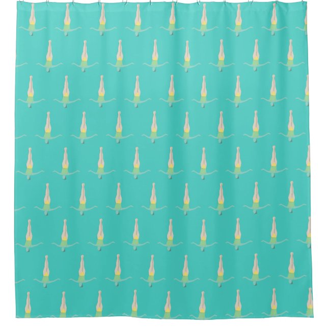 Artistic Swimming Shower Curtain (Front)