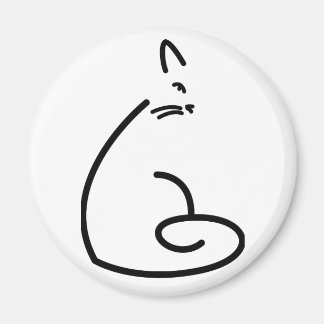 Artistic Swirly Cat Silhouette Magnet