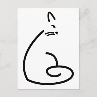 Artistic Swirly Cat Silhouette Postcard